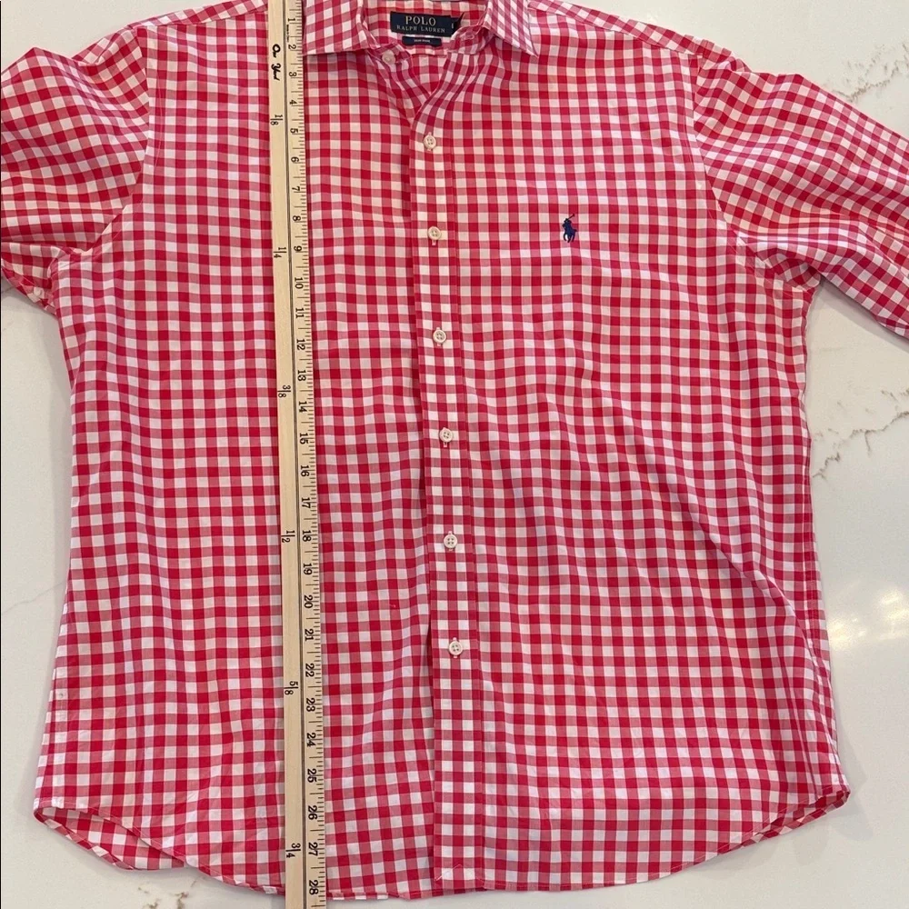 Polo by Ralph Lauren Pink and White Checkered Shirt Large